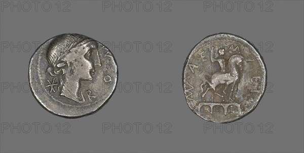 Denarius (Coin) Depicting the Goddess Roma, 114/113 BC, Roman, Roman Empire, Silver, Diam. 1.9 cm, 3.53 g