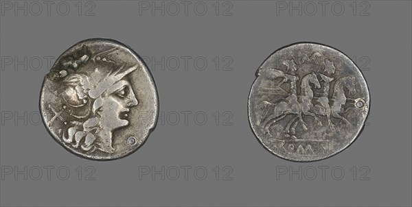 Denarius (Coin) Depicting the Goddess Roma, 189/180 BC, Roman, Roman Empire, Silver, Diam. 1.9 cm, 3.48 g