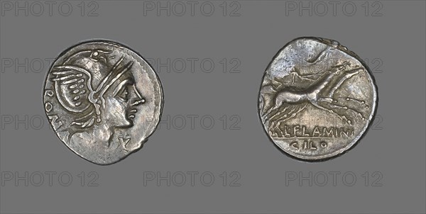 Denarius (Coin) Depicting the Goddess Roma, 109/108 BC, Roman, Roman Empire, Silver, Diam. 1.9 cm, 4.02 g