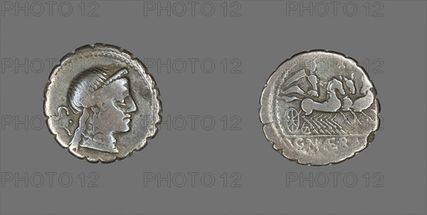 Denarius Serratus (Coin) Depicting the Goddess Venus, 79 BC, Roman, Roman Empire, Silver, Diam. 1.8 cm, 3.56 g