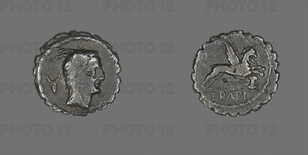 Denarius Serratus (Coin) Depicting the Goddess Juno Sospita, about 79 BC, Roman, Roman Empire, Silver, Diam. 1.9 cm, 3.25 g