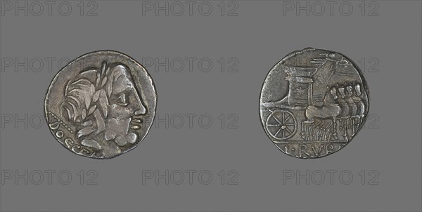Denarius (Coin) Depicting the God Jupiter, about 87 BC, Roman, Roman Empire, Silver, Diam. 1.8 cm, 3.54 g