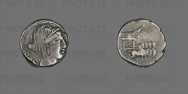 Denarius (Coin) Depicting the Goddess Juno, about 87 or 83 BC, Roman, Roman Empire, Silver, Diam. 1.7 cm, 3.74 g