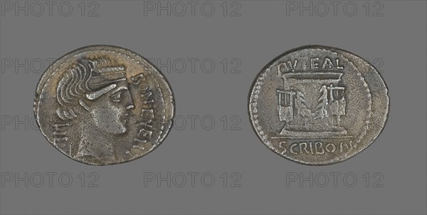 Denarius (Coin) Depicting Bonus Eventus, 62 or 54 BC, Roman, Roman Empire, Silver, Diam. 2.1 cm, 3.73 g