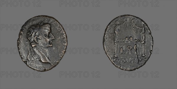 Coin Portraying Emperor Tiberius, AD 9/14, Roman, minted in Lugdunum, Roman Empire, Bronze, Diam. 2.6 cm, 9.01 g