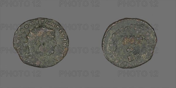 Follis (Coin) Portraying Emperor Constantius I, about AD 303, Roman, minted in Carthage, Roman Empire, Bronze, Diam. 2 cm, 2.94 g