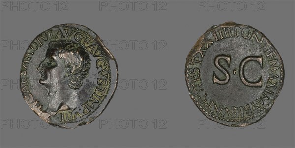 As (Coin) Portraying Emperor Tiberius, AD 22/23, Roman, minted in Rome, Roman Empire, Bronze, Diam. 2.9 cm, 11.06 g