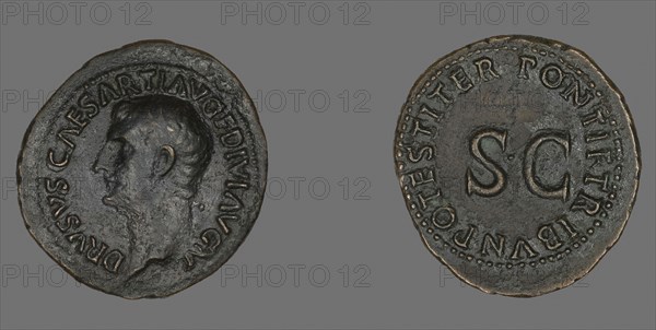 As (Coin) Portraying Emperor Drusus, AD 22/23, Roman, minted in Rome, Roman Empire, Bronze, Diam. 3.2 cm, 11.40 g