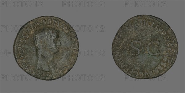 As (Coin) Portraying Germanicus, AD 50/54, Roman, minted in Rome, Roman Empire, Bronze, Diam. 2.9 cm, 9.82 g
