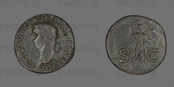 As (Coin) Portraying Emperor Claudius, AD 41/50, Roman, minted in Rome, Roman Empire, Bronze, Diam. 2.9 cm, 10.91 g