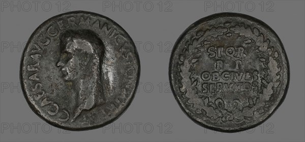 Sestertius (Coin) Portraying Germanicus, AD 37/38, Roman, minted in Rome, Roman Empire, Bronze, Diam. 3.4 cm, 25.94 g