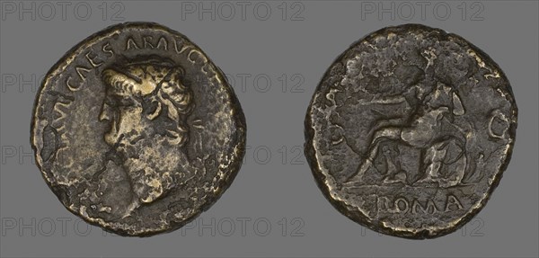Sestertius (Coin) Portraying Emperor Nero, AD 65, Roman, minted in Rome, Roman Empire, Bronze, Diam. 3.4 cm, 23.37 g