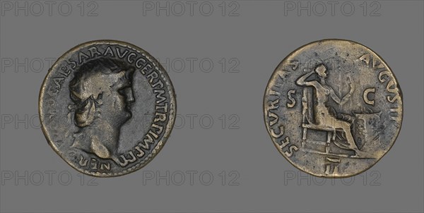 Dupondius (Coin) Portraying Emperor Nero, AD 63, Roman, minted in Rome, Roman Empire, Bronze, Diam. 2.7 cm, 12.32 g