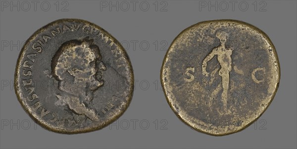 Sestertius (Coin) Portraying Emperor Vespasian, AD 71, Roman, Roman Empire, Bronze, Diam. 3.2 cm, 24.61 g