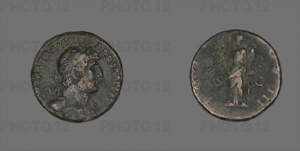 As (Coin) Portraying Emperor Hadrian, AD 119/125, Roman, minted in Rome, Roman Empire, Bronze, Diam. 2.5 cm, 10.86 g