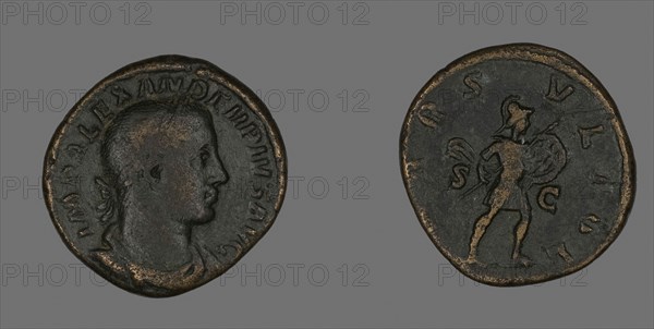 Sestertius (Coin) Portraying Emperor Severus Alexander, AD 231/235, Roman, minted in Rome, Roman Empire, Bronze, Diam. 3 cm, 21.51 g