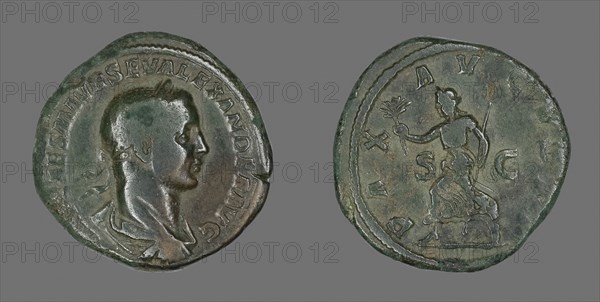 Sestertius (Coin) Portraying Emperor Severus Alexander, AD 222/235, Roman, minted in Rome, Roman Empire, Bronze, Diam. 3.1 cm, 25.30 g