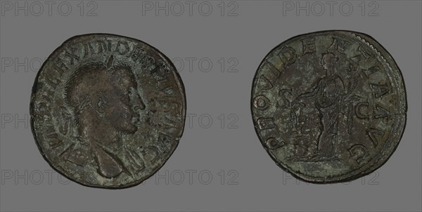 Sestertius (Coin) Portraying Emperor Severus Alexander, AD 232, Roman, minted in Rome, Roman Empire, Bronze, Diam. 3 cm, 23.78 g