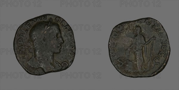Sestertius (Coin) Portraying Emperor Severus Alexander, AD 231, Roman, minted in Rome, Roman Empire, Bronze, Diam. 2.9 cm, 16.47 g
