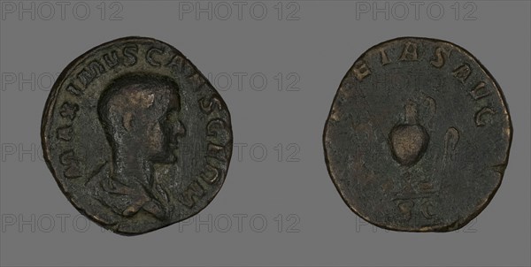 Sestertius (Coin) Portraying Emperor Maximus, AD 236/238, Roman, minted in Rome, Roman Empire, Bronze, Diam. 3.1 cm, 17.14 g