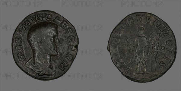 Sestertius (Coin) Portraying Emperor Maximus, AD 236/238, Roman, Roman Empire, Bronze, Diam. 3 cm, 19.61 g