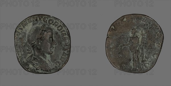 Sestertius (Coin) Portraying Emperor Gordianus, AD 240, Roman, minted in Rome, Roman Empire, Bronze, Diam. 2.9 cm, 15.22 g