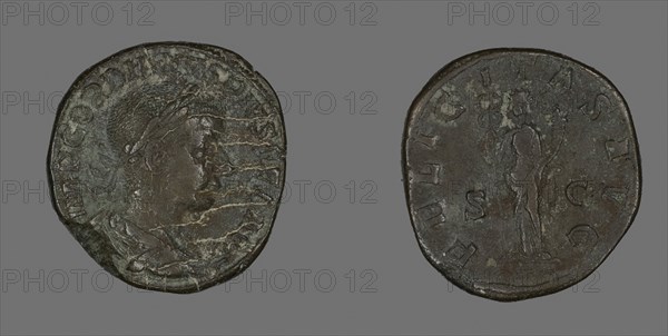 Sestertius (Coin) Portraying Emperor Gordianus, AD 238/244, Roman, Roman Empire, Bronze, Diam. 3.1 cm, 23.85 g