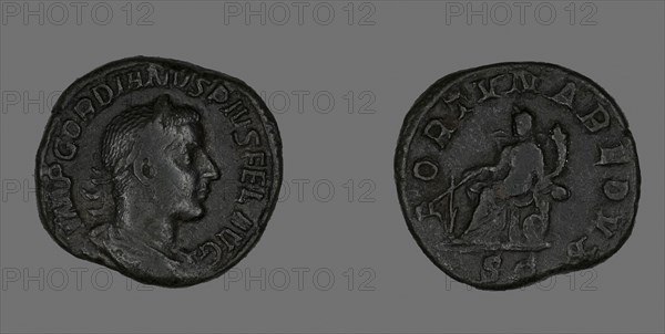 Sestertius (Coin) Portraying Emperor Gordianus, AD 238/244, Roman, Roman Empire, Bronze, Diam. 3.1 cm, 23 g