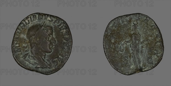 Sestertius (Coin) Portraying Emperor Gordianus, AD 238/244, Roman, Roman Empire, Bronze, Diam. 3 cm, 22.01 g