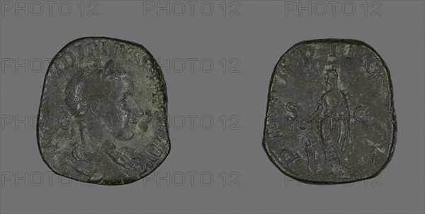 Sestertius (Coin) Portraying Emperor Gordianus, AD 238/244, Roman, Roman Empire, Bronze, Diam. 2.8 cm, 17.71 g