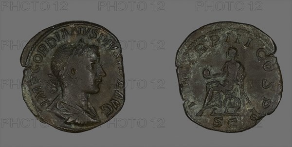 Sestertius (Coin) Portraying Emperor Gordianus, AD 238/244, Roman, Roman Empire, Bronze, Diam. 3.2 cm, 19.77 g