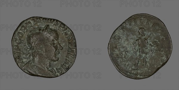 Sestertius (Coin) Portraying Emperor Gordianus, AD 238/244, Roman, Roman Empire, Bronze, Diam. 3 cm, 21.83 g