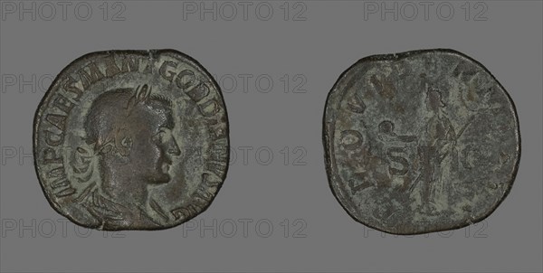 Sestertius (Coin) Portraying Emperor Gordianus, AD 238/244, Roman, Roman Empire, Bronze, Diam. 3.1 cm, 22.94 g