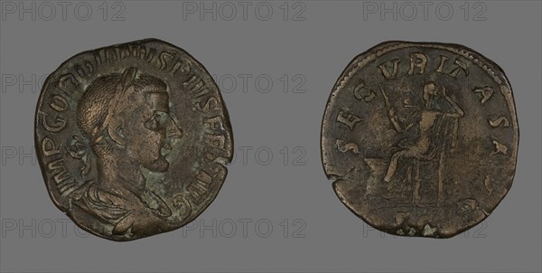 Sestertius (Coin) Portraying Emperor Gordianus, AD 238/244, Roman, Roman Empire, Bronze, Diam. 3.1 cm, 17.79 g