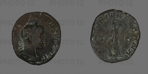 Sestertius (Coin) Portraying Emperor Gordianus, AD 238/244, Roman, Roman Empire, Bronze, Diam. 2.9 cm, 17.84 g