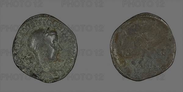 Sestertius (Coin) Portraying Emperor Gordianus, AD 238/244, Roman, Roman Empire, Bronze, Diam. 3.1 cm, 15.99 g