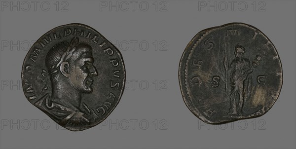 Coin Portraying Philip the Arab, AD 244/249, Roman, Roman Empire, Bronze, Diam. 2.9 cm, 15.71 g