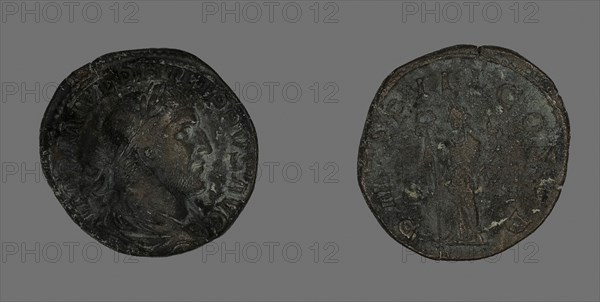 Sestertius (Coin) Portraying Philip the Arab, AD 246, Roman, Roman Empire, Bronze, Diam. 3 cm, 21.22 g