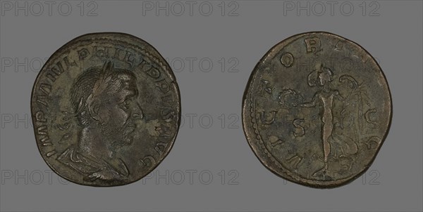 Sestertius (Coin) Portraying Philip the Arab, AD 244/247, Roman, Roman Empire, Bronze, Diam. 3 cm, 21.81 g