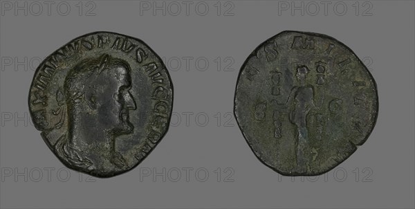 Sestertius (Coin) Portraying Emperor Maximinus, AD 236/238, Roman, minted in Rome, Roman Empire, Bronze, Diam. 2.8 cm, 16.70 g