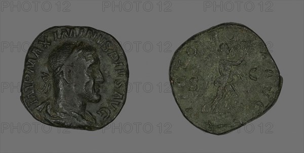 Sestertius (Coin) Portraying Emperor Maximinus, AD 235/238, Roman, minted in Rome, Roman Empire, Bronze, Diam. 3 cm, 20.93 g