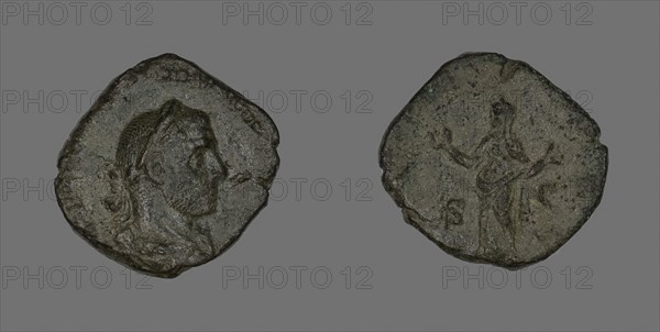 Sestertius (Coin) Portraying Emperor Trebonianus Gallus, AD 251/253, Roman, minted in Rome, Roman Empire, Bronze, Diam. 2.8 cm, 13.07 g