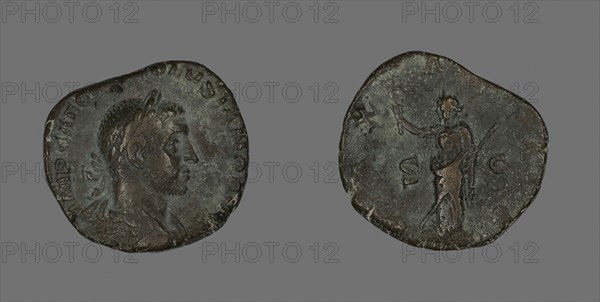 Sestertius (Coin) Portraying Emperor Volusian, AD 251/253, Roman, minted in Rome, Roman Empire, Bronze, Diam. 2.7 cm, 14.82 g