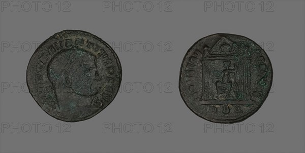 Follis (Coin) Portraying Emperor Maxentius, AD 308/310, Roman, minted in Rome, Roman Empire, Bronze, Diam. 2.5 cm, 6.34 g