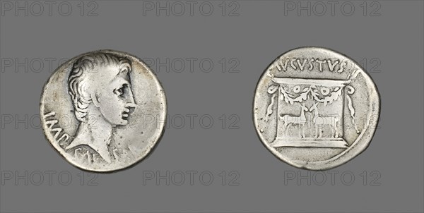 Cistophoric Tetradrachm (Coin) Portraying Emperor Augustus, about 25 BC, Roman, minted in Ephesus, Roman Empire, Silver, Diam. 2.4 cm, 11.47 g