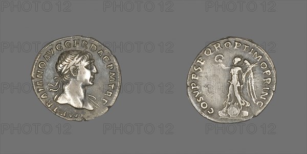 Denarius (Coin) Portraying Emperor Trajan, AD 103/111, Roman, minted in Rome, Roman Empire, Silver, Diam. 1.9 cm, 3.15 g