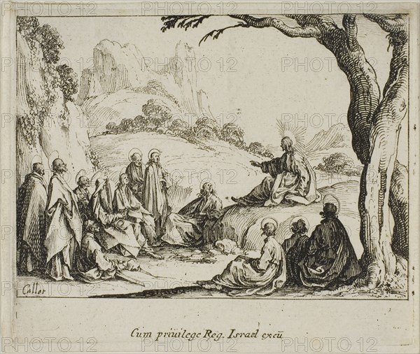 The Sermon on the Mount, from The New Testament, 1635, Jacques Callot (French, 1592-1635), published by Israël Henriet (French, 1590-1661), France, Etching on paper, 71 × 85 mm (plate), 77 × 88 mm (sheet)
