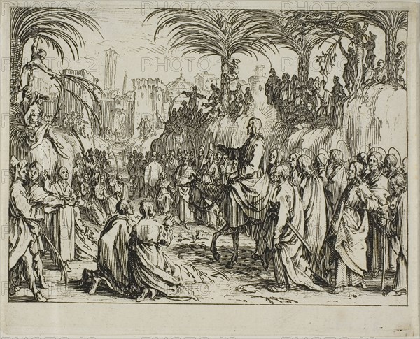 Christ’s Entry into Jerusalem, from The New Testament, 1635, Jacques Callot (French, 1592-1635), published by Israël Henriet (French, 1590-1661), France, Etching on paper, 68 × 86 mm (plate), 72 × 89 mm (sheet)