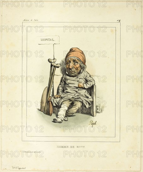 Good Man, n.d., Edmé Jean Pigal (French, 1798-1872), published by chez Aubert (French, 19th century), printed by Bénard (French, 19th century), France, Lithograph, with hand-coloring, on ivory wove paper, 218 × 178 mm (image), 308 × 254 mm (sheet)