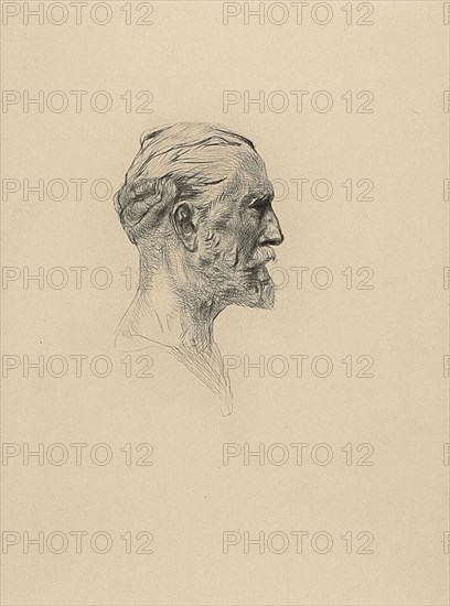 Portrait of Antonin Proust, 1884–88, Auguste Rodin, French, 1840-1917, France, Drypoint on cream wove paper, 113 × 66 mm (image), 240 × 179 mm (plate), 354 × 256 mm (sheet)